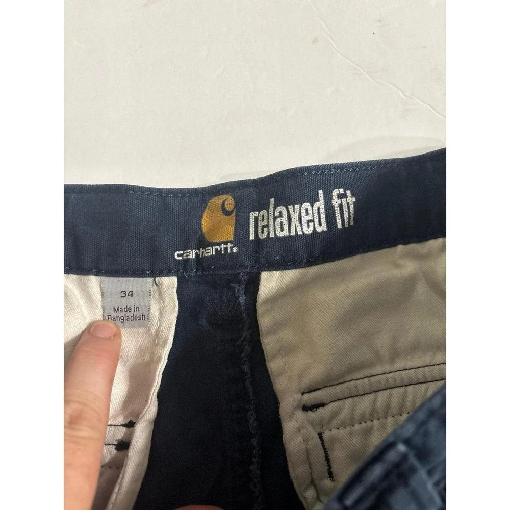 Carhartt Navy Cargo Relaxed Fit Shorts (Sz 34) Work wear
